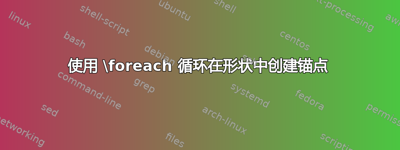 使用 \foreach 循环在形状中创建锚点