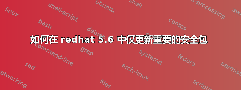 如何在 redhat 5.6 中仅更新重要的安全包