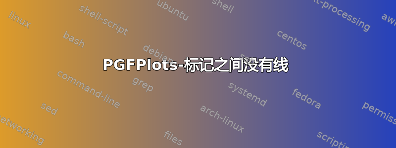 PGFPlots-标记之间没有线