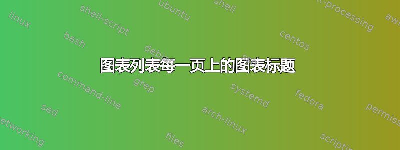 图表列表每一页上的图表标题