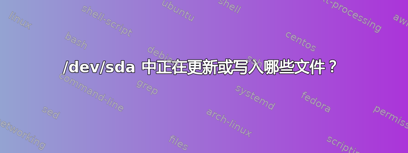 /dev/sda 中正在更新或写入哪些文件？