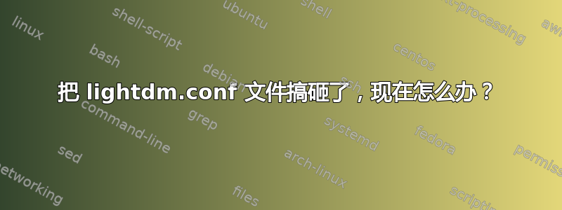 把 lightdm.conf 文件搞砸了，现在怎么办？