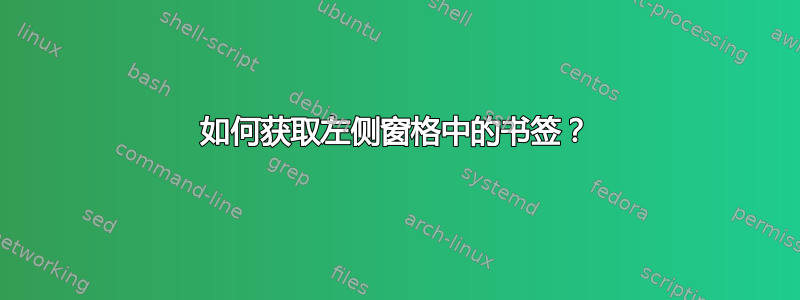 如何获取左侧窗格中的书签？