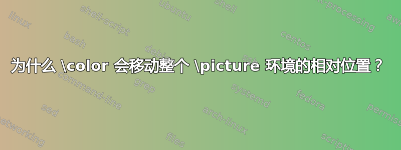 为什么 \color 会移动整个 \picture 环境的相对位置？