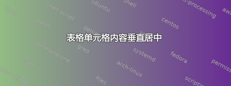 表格单元格内容垂直居中