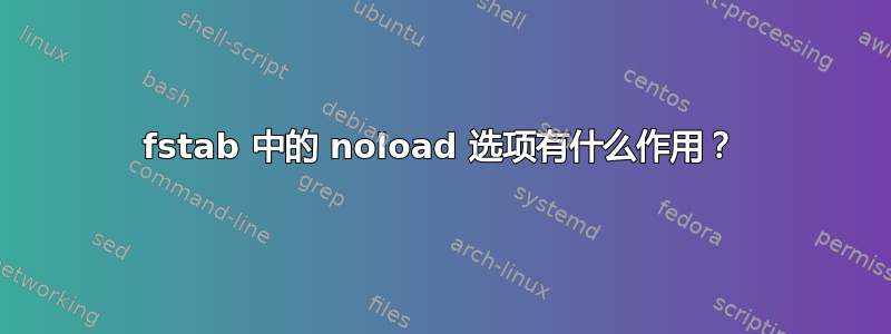 fstab 中的 noload 选项有什么作用？