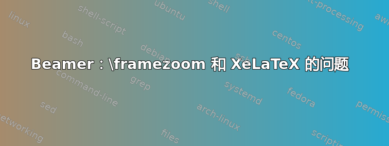 Beamer：\framezoom 和 XeLaTeX 的问题 