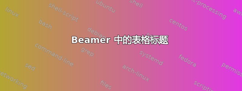 Beamer 中的表格标题