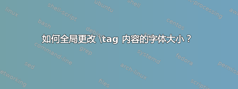 如何全局更改 \tag 内容的字体大小？