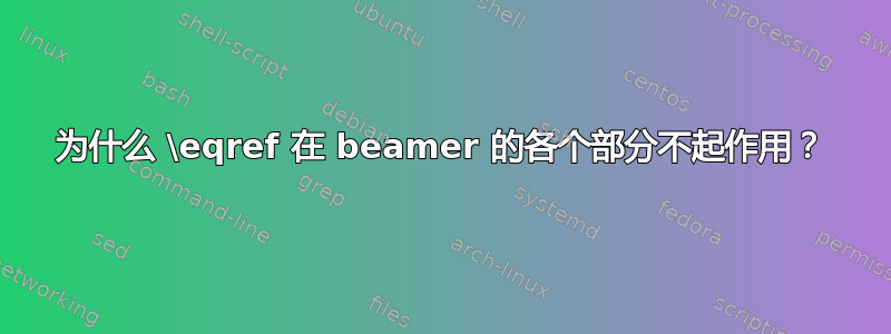 为什么 \eqref 在 beamer 的各个部分不起作用？