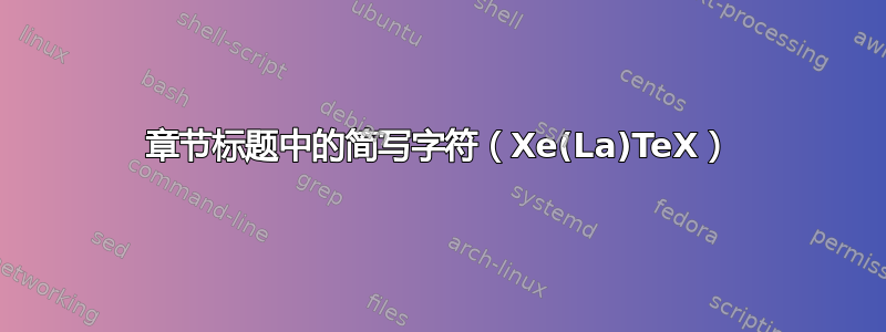 章节标题中的简写字符（Xe(La)TeX）