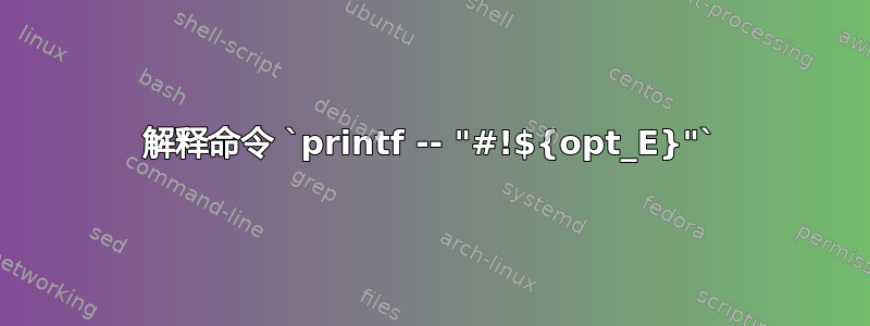 解释命令 `printf -- "#!${opt_E}"`