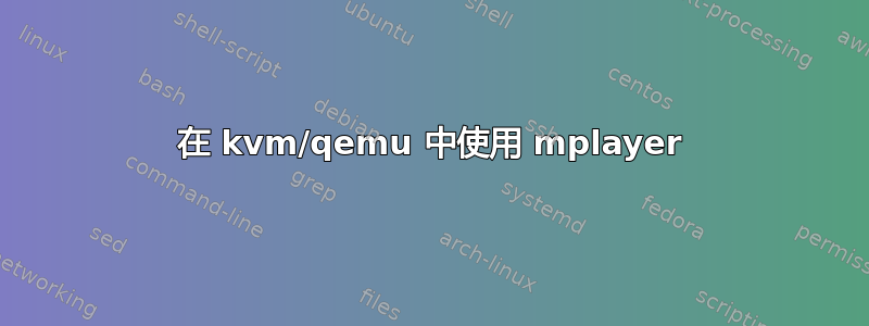 在 kvm/qemu 中使用 mplayer