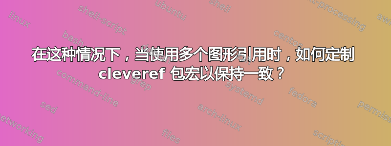 在这种情况下，当使用多个图形引用时，如何定制 cleveref 包宏以保持一致？