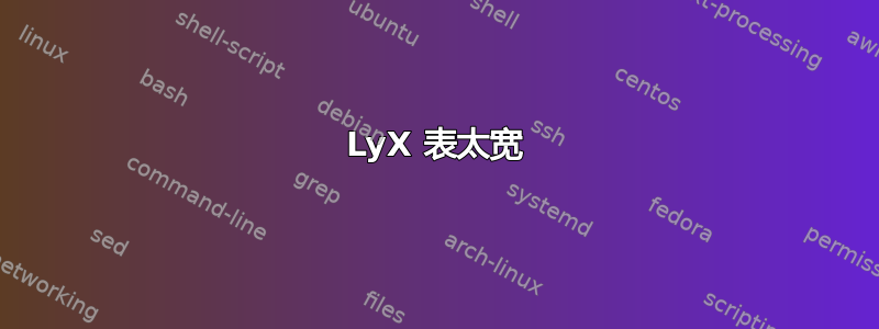 LyX 表太宽