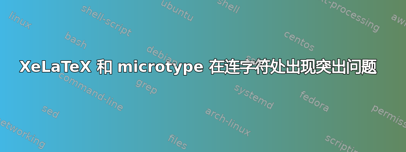 XeLaTeX 和 microtype 在连字符处出现突出问题 