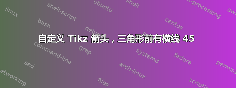 自定义 Tikz 箭头，三角形前有横线 45