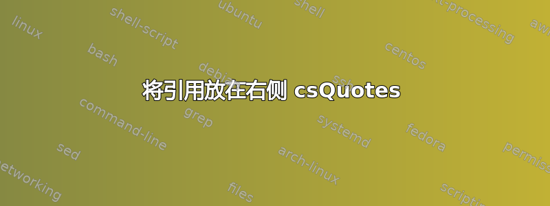 将引用放在右侧 csQuotes