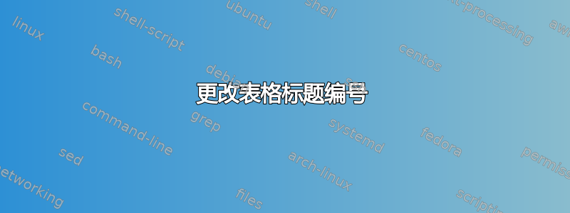 更改表格标题编号