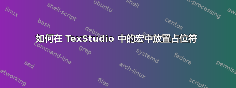 如何在 TexStudio 中的宏中放置占位符