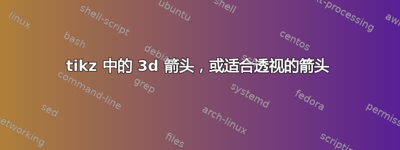 tikz 中的 3d 箭头，或适合透视的箭头