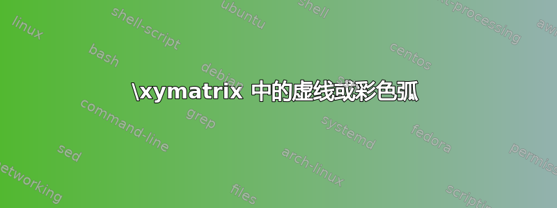 \xymatrix 中的虚线或彩色弧