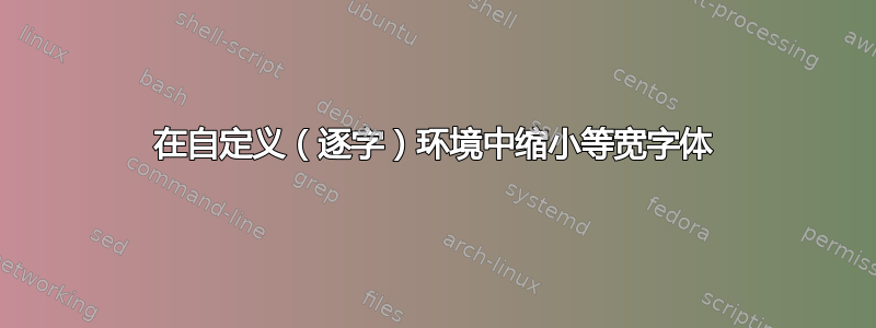 在自定义（逐字）环境中缩小等宽字体