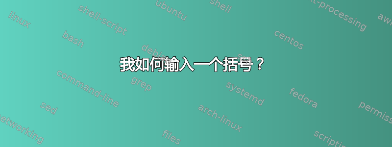 我如何输入一个括号？