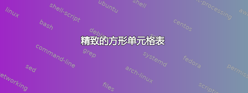 精致的方形单元格表