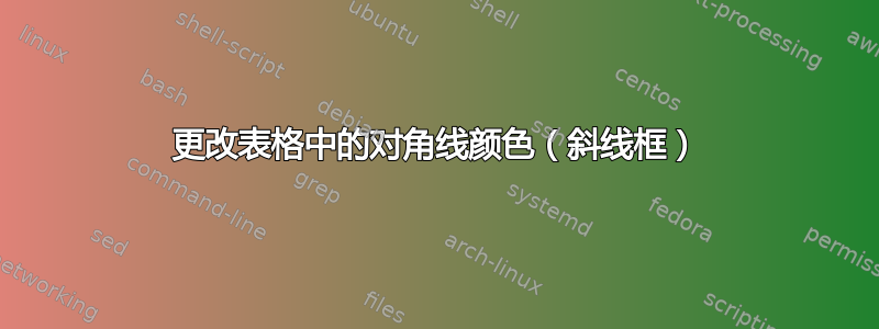 更改表格中的对角线颜色（斜线框）