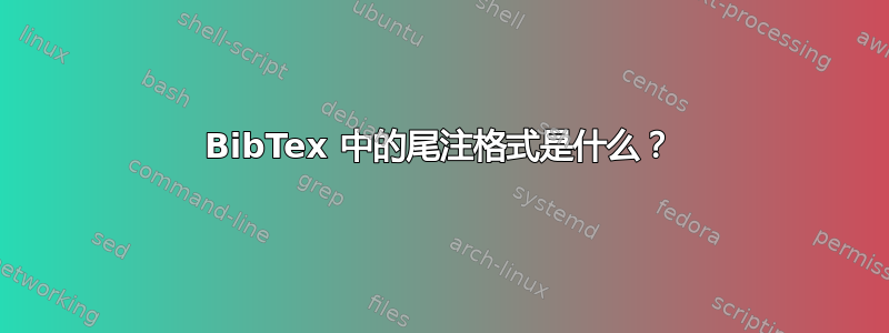 BibTex 中的尾注格式是什么？