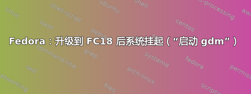 Fedora：升级到 FC18 后系统挂起（“启动 gdm”）