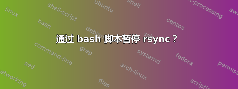 通过 bash 脚本暂停 rsync？