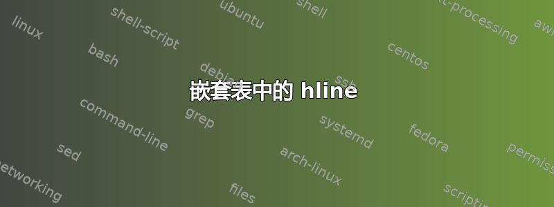 嵌套表中的 hline