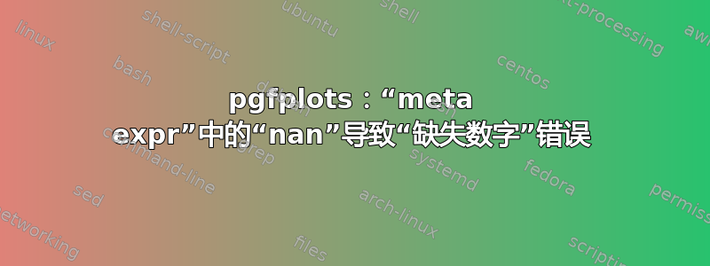 pgfplots：“meta expr”中的“nan”导致“缺失数字”错误