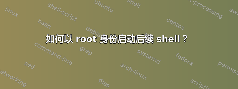 如何以 root 身份启动后续 shell？