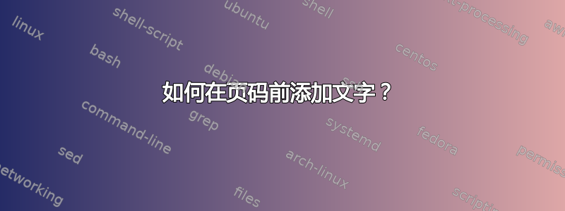 如何在页码前添加文字？