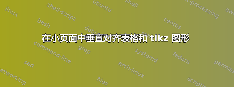 在小页面中垂直对齐表格和 tikz 图形