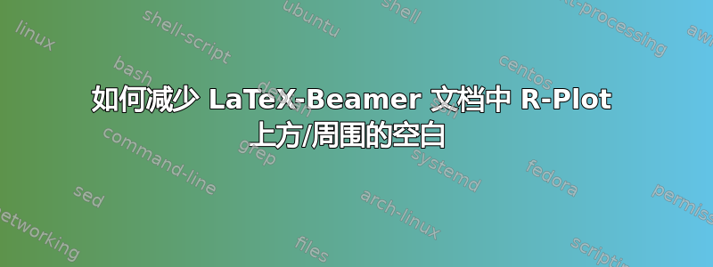 如何减少 LaTeX-Beamer 文档中 R-Plot 上方/周围的空白 