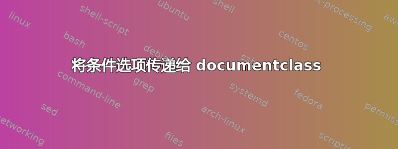 将条件选项传递给 documentclass