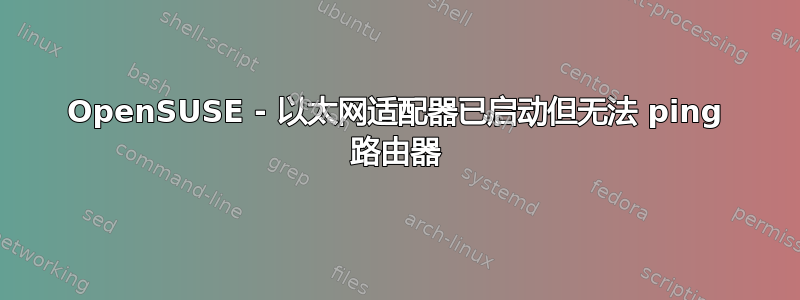 OpenSUSE - 以太网适配器已启动但无法 ping 路由器