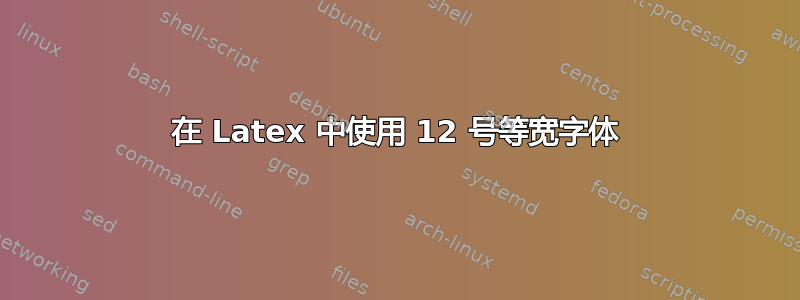 在 Latex 中使用 12 号等宽字体