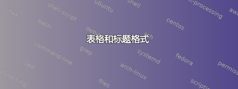 表格和标题格式