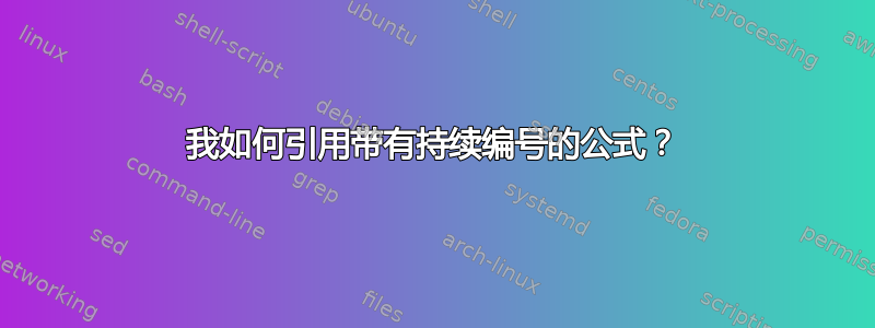 我如何引用带有持续编号的公式？