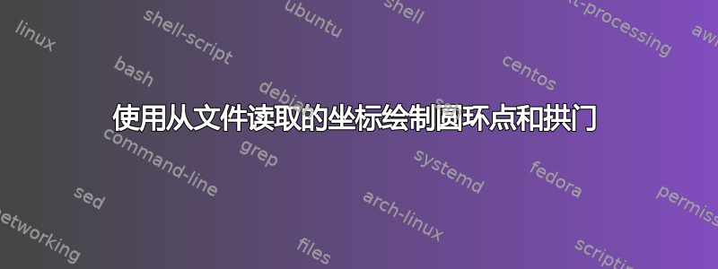 使用从文件读取的坐标绘制圆环点和拱门