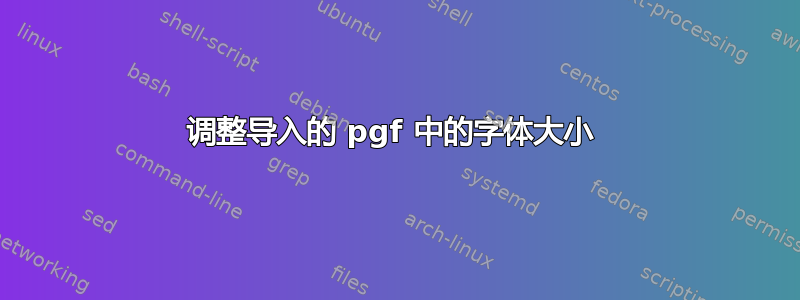 调整导入的 pgf 中的字体大小 