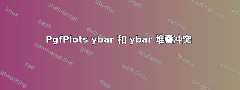 PgfPlots ybar 和 ybar 堆叠冲突