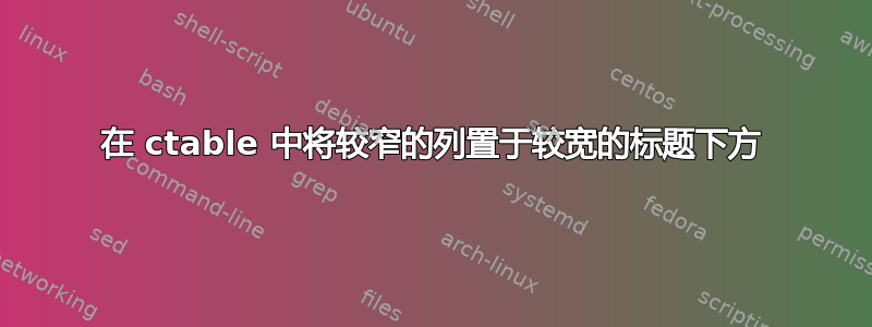 在 ctable 中将较窄的列置于较宽的标题下方