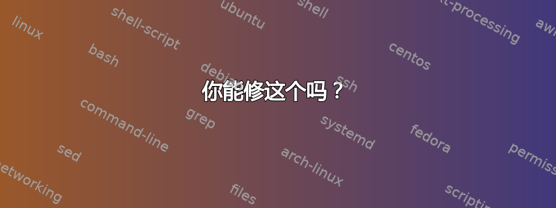 你能修这个吗？