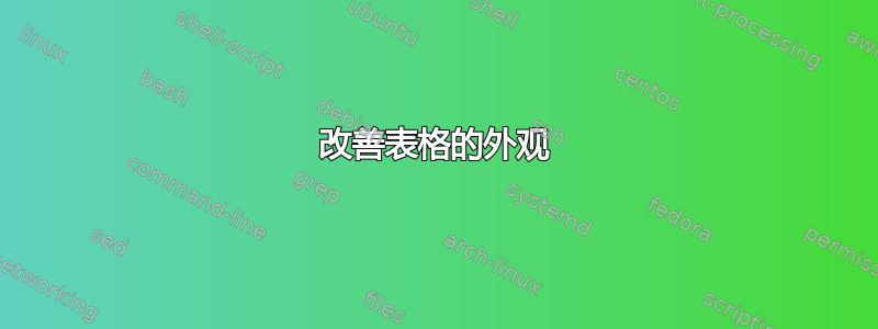 改善表格的外观